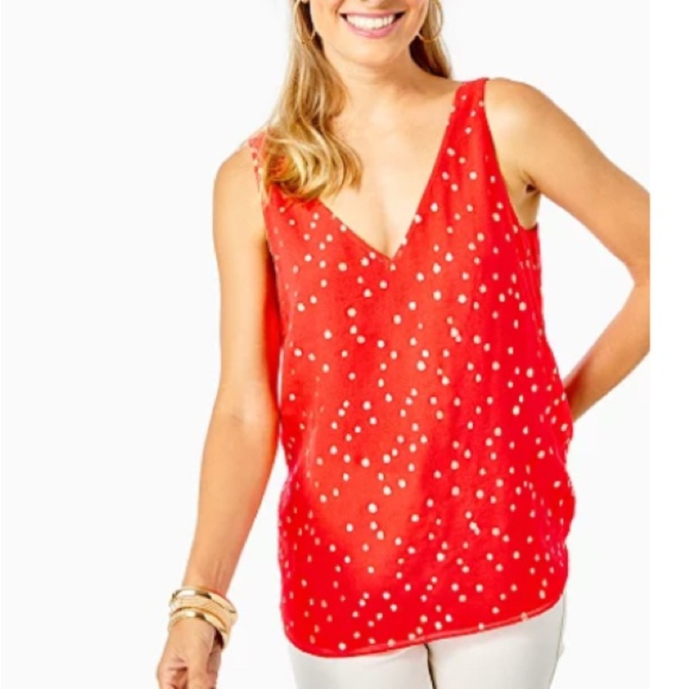 Lilly Pulitzer Red Polka Dot Tank Top